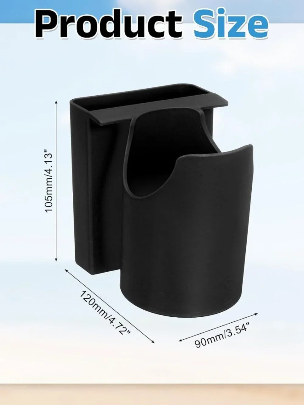 Beach Tote Organizer 2-in-1 — Cup, Water Bottle & Phone Holder Accessory for San